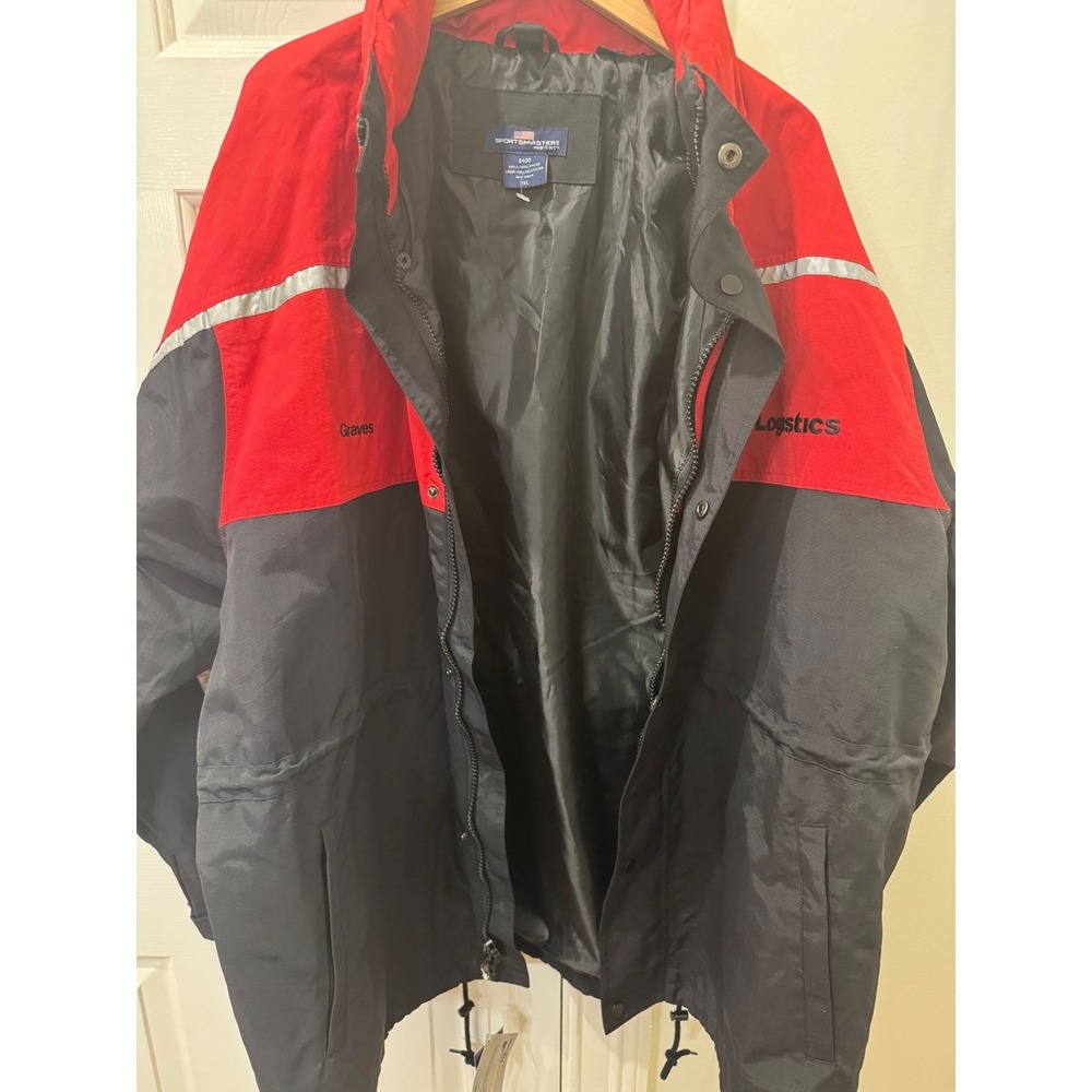 Sportsmaster 6400 Mens‎ 2XL XPO Logistics Red Black Reflective Work Jacket New